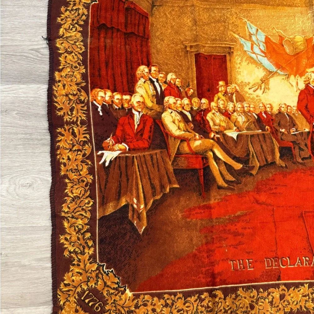 Vintage Tapestry The Declaration of Independence Historical Scene Large 55”x38”